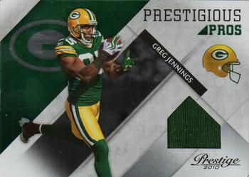 2010 Panini Prestige - Prestigious Pros Materials Green #20 Greg Jennings Front