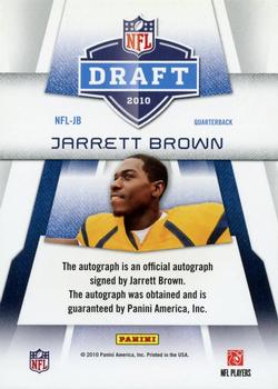 2010 Panini Prestige - Pro Helmets Autographs #NFL-JBR Jarrett Brown  Back