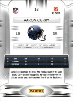 2010 Panini Prestige - Rookie Review #18 Aaron Curry  Back