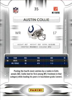 2010 Panini Prestige - Rookie Review #35 Austin Collie  Back