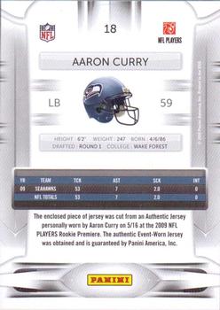 2010 Panini Prestige - Rookie Review Materials #18 Aaron Curry  Back