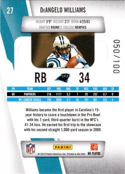 2010 Panini Prestige - Xtra Points Red #27 DeAngelo Williams  Back