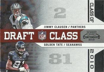2010 Playoff Contenders - Draft Class #9 Golden Tate / Jimmy Clausen  Front