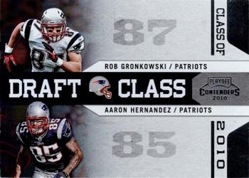 2010 Playoff Contenders - Draft Class #15 Aaron Hernandez / Rob Gronkowski  Front
