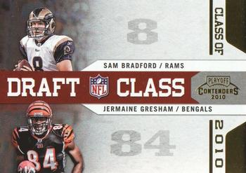 2010 Playoff Contenders - Draft Class Gold #10 Jermaine Gresham / Sam Bradford  Front
