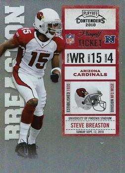 2010 Playoff Contenders - Playoff Ticket #002 Steve Breaston  Front