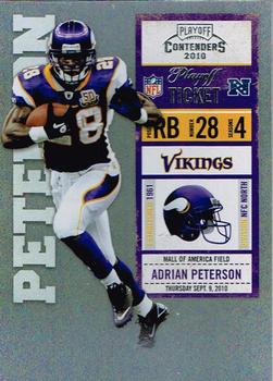 2010 Playoff Contenders - Playoff Ticket #052 Adrian Peterson  Front