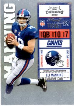 2010 Playoff Contenders - Playoff Ticket #064 Eli Manning  Front