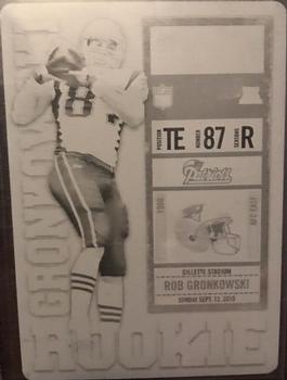 2010 Playoff Contenders - Printing Plates Black #229a Rob Gronkowski  Front