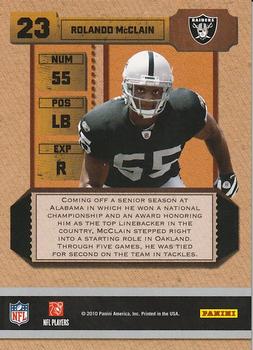 2010 Playoff Contenders - ROY Contenders #23 Rolando McClain  Back