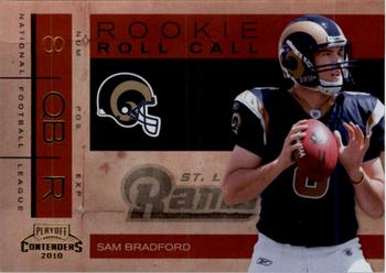 2010 Playoff Contenders - Rookie Roll Call #1 Sam Bradford  Front