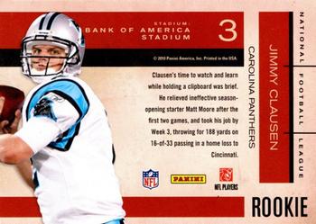 2010 Playoff Contenders - Rookie Roll Call #3 Jimmy Clausen  Back