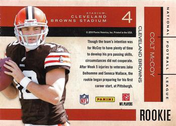 2010 Playoff Contenders - Rookie Roll Call #4 Colt McCoy  Back