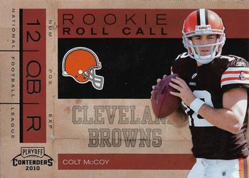 2010 Playoff Contenders - Rookie Roll Call #4 Colt McCoy  Front