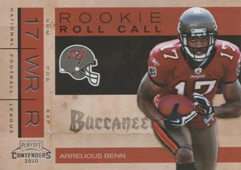2010 Playoff Contenders - Rookie Roll Call #15 Arrelious Benn  Front