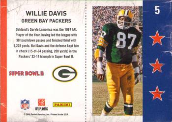 2010 Playoff Contenders - Super Bowl Ticket #5 Willie Davis  Back