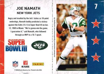 2010 Playoff Contenders - Super Bowl Ticket #7 Joe Namath  Back