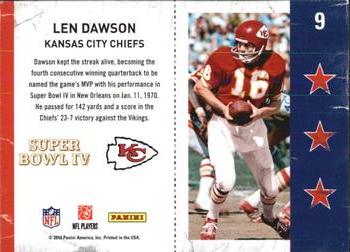 2010 Playoff Contenders - Super Bowl Ticket #9 Len Dawson  Back
