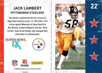 2010 Playoff Contenders - Super Bowl Ticket #22 Jack Lambert  Back