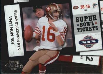 2010 Playoff Contenders - Super Bowl Ticket #38 Joe Montana  Front