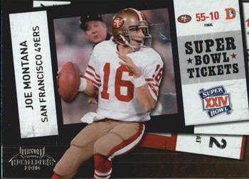 2010 Playoff Contenders - Super Bowl Ticket #44 Joe Montana  Front