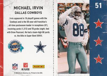 2010 Playoff Contenders - Super Bowl Ticket #51 Michael Irvin  Back