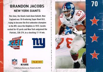 2010 Playoff Contenders - Super Bowl Ticket #70 Brandon Jacobs  Back