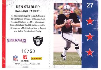 2010 Playoff Contenders - Super Bowl Ticket Black #27 Ken Stabler  Back
