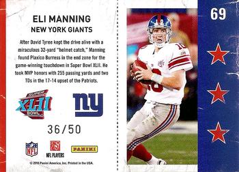 2010 Playoff Contenders - Super Bowl Ticket Black #69 Eli Manning  Back