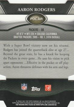 2011 Topps Platinum - Die Cuts #PDC-AR Aaron Rodgers Back