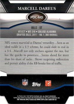 2011 Topps Platinum - Die Cuts #PDC-MD Marcell Dareus Back
