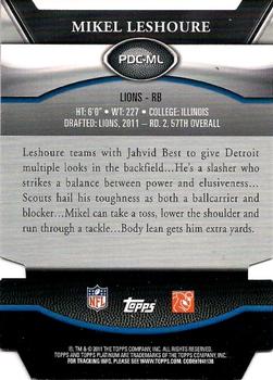 2011 Topps Platinum - Die Cuts #PDC-ML Mikel Leshoure Back