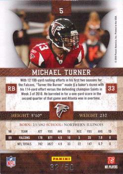 2010 Panini Plates & Patches - Gold #5 Michael Turner  Back