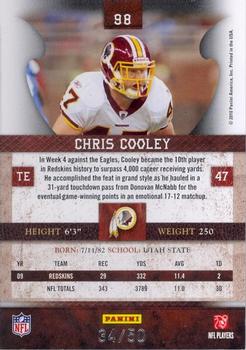 2010 Panini Plates & Patches - Gold #98 Chris Cooley  Back