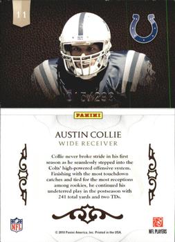 2010 Panini Plates & Patches - Honors #11 Austin Collie  Back
