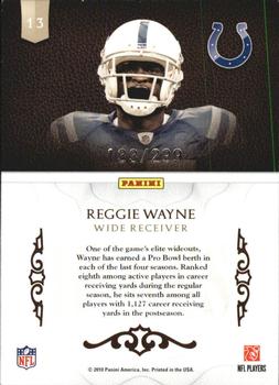 2010 Panini Plates & Patches - Honors #13 Reggie Wayne  Back