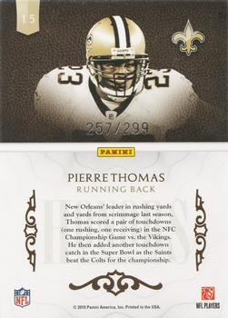 2010 Panini Plates & Patches - Honors #15 Pierre Thomas  Back