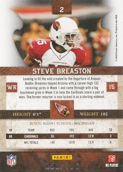 2010 Panini Plates & Patches - Silver #2 Steve Breaston  Back