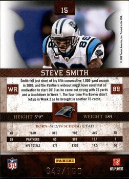 2010 Panini Plates & Patches - Silver #15 Steve Smith  Back