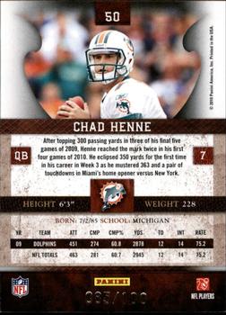 2010 Panini Plates & Patches - Silver #50 Chad Henne  Back