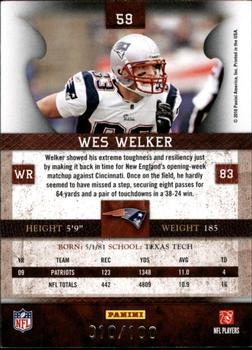 2010 Panini Plates & Patches - Silver #59 Wes Welker  Back