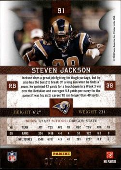 2010 Panini Plates & Patches - Silver #91 Steven Jackson  Back