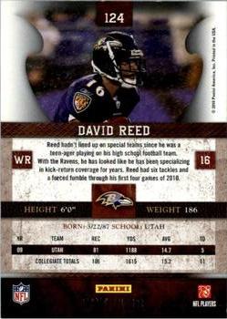 2010 Panini Plates & Patches - Silver #124 David Reed  Back