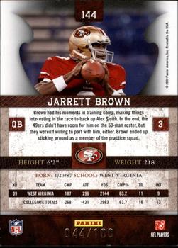 2010 Panini Plates & Patches - Silver #144 Jarrett Brown  Back