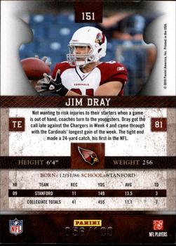 2010 Panini Plates & Patches - Silver #151 Jim Dray  Back