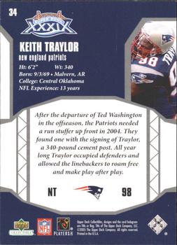 2005 Upper Deck Collectibles Super Bowl XXXIX Champions #34 Keith Traylor Back