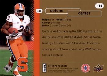 2011 SP Authentic #116 Delone Carter Back