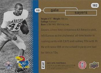 2011 SP Authentic #182 Gale Sayers Back
