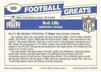 1989 Swell Greats #109 Bob Lilly Back
