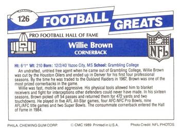 1989 Swell Greats #126 Willie Brown Back